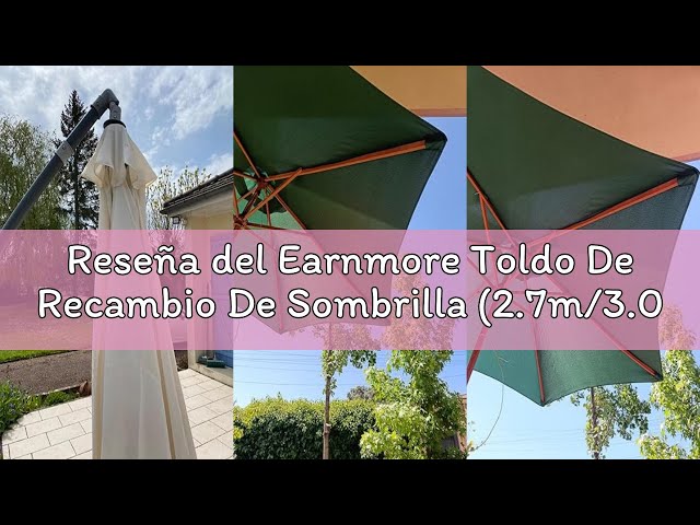 Vídeo relacionado con Repuesto para sombrilla de jardín (2,7 m/3,0 m) para 6 brazos/8 brazos, tapa de repuesto, cubierta para terraza/jardín, piscina, paraguas en voladizo