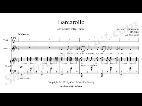 Belle nuit d'amour - Vocal duet and piano