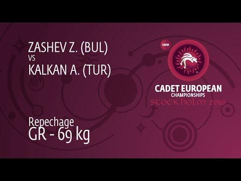 Repechage GR - 69 kg: Z. ZASHEV (BUL) df. A. KALKAN (TUR), 7-0