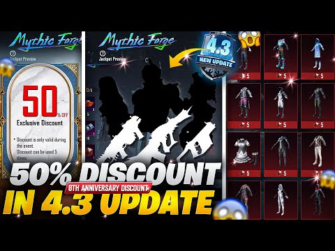 Next Mythic Forge Discount Offer? | Excepted Skins In 4.3 Update || 8th Anniversary |PUBGM 