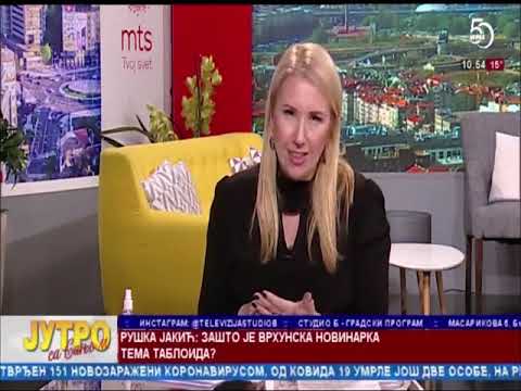 StudioB Jutro sa Sanjom - NOVINARKA RUŠKA JAKIĆ ISKRENO O KARIJERI I ŽIVOTU [09.10.2020.]