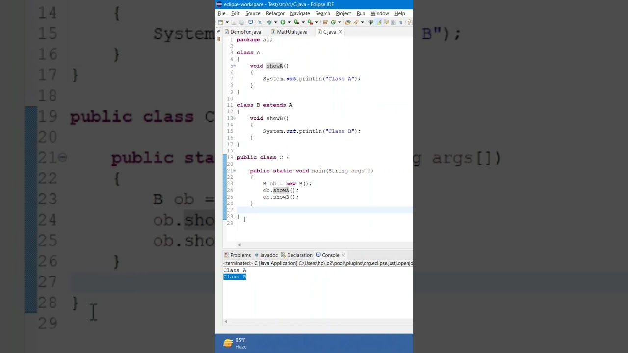 Single Inheritance Example #java #programming #learning