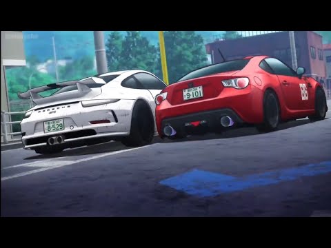【MF GHOST 3rd Season • EP3】Kanata JUMPS to overtake Ishigami (GT86 VS Porsche 911 GT3)