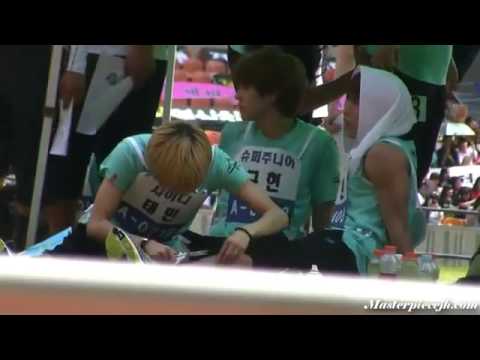 [fancam] 110827 Idol Sports Day - Kyuhyun with Jonghyun & Taemin (leg hair~)