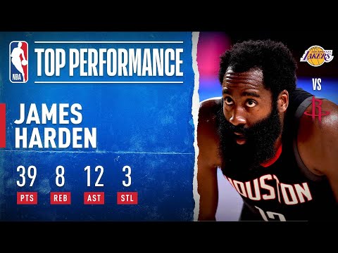 James Harden's BIG Night (39 PTS, 8 REB, 12 AST) Against The Lakers | NBA Restart