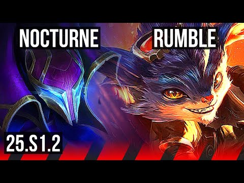 NOCTURNE vs RUMBLE (TOP) | 1300+ games, Rank 12 Nocturne | KR Challenger | 25.S1.2