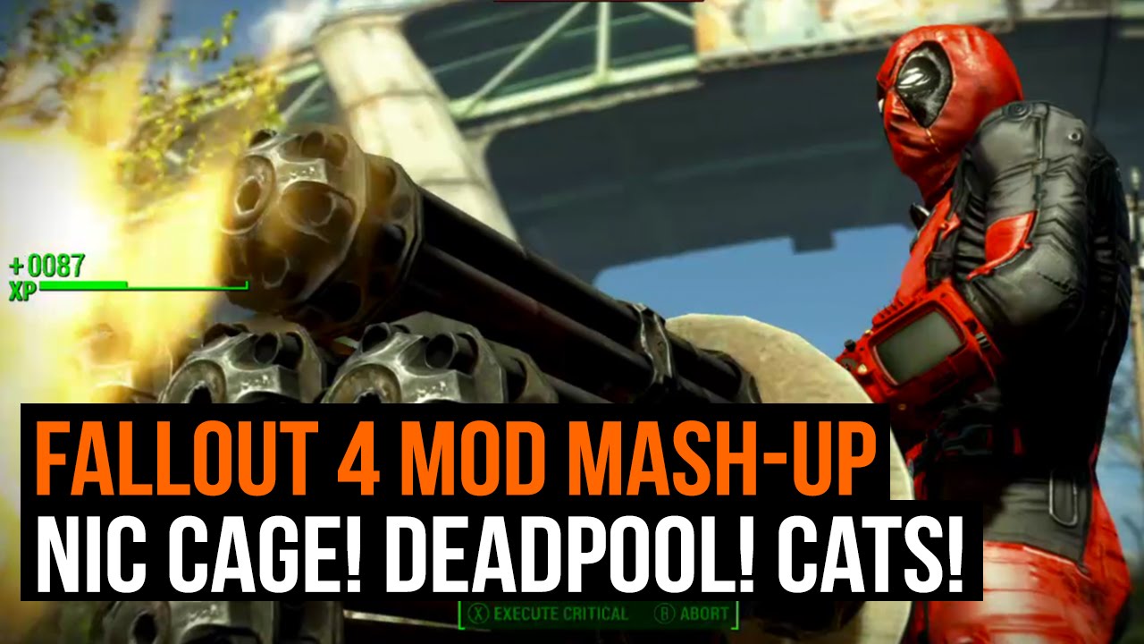 Fallout 4 mod mash up - Nic Cage, Deadpool and giant cats. - YouTube