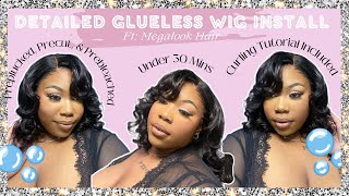 HOW TO: INSTALL & STYLE A GLUELESS WIG IN UNDER 30 MINUTES (VERY DETAILED) | MEGALOOK HAIR