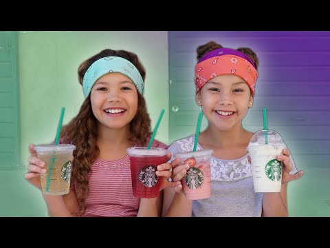 The Starbucks Challenge!  (Haschak Sisters)