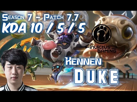 IG Duke KENNEN vs PANTHEON Top - Patch 7.7 KR Ranked
