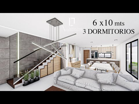 CASA PEQUEÑA 6X10 metros - 2 PISOS CON 3 DORMITORIOS