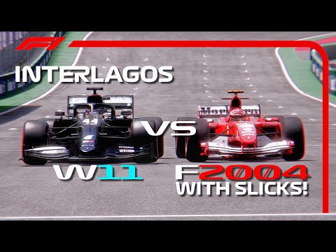 F1 2020 Mercedes W11 vs Ferrari F2004 with Slick Tyres - INTERLAGOS | Brazil