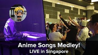 Video thumbnail of "Crowd went crazy! Most iconic anime songs in one medley (Live in Singapore)"