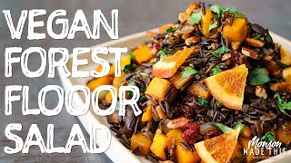 Savory Wild Rice and Butternut Sheet Pan Salad w/ Maple Dressing | Easy Vegan Holiday Side Dish