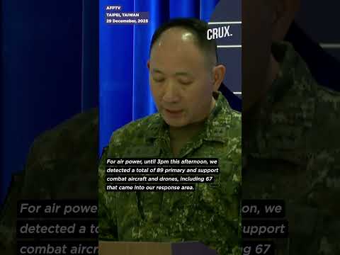 Taiwan Detects 89 Chinese Military Aircraft, 28 Vessels Near Island Amid Big PLA Drills