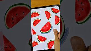 Simple Cute Watermelon 🍉 #procreate #shorts #art #watercolor