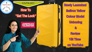 American Tourister New launch Travel Bag Kamiliant Saffron Yellow Color Unboxing | Review | Set Lock