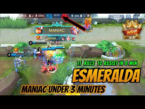 Esmeralda Under 3 Min Maniac 100% Best Gameplay By Top Global Esmeralda : Mobile Legends