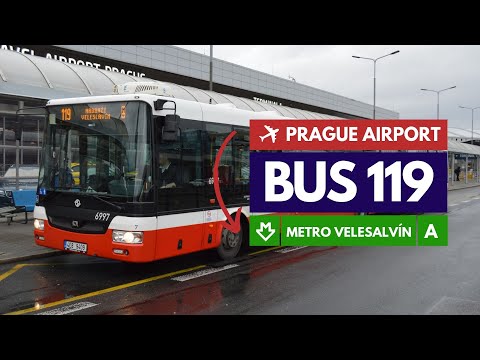 How to get from Prague's airport to the city centre BUS 119 to metro Velesalvín. DJI Osmo+