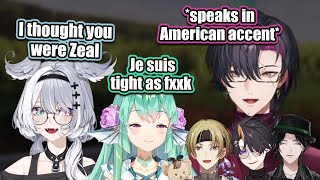 Zali gets asked to do an American accent 【NIJISANJI EN CLIP | Zali/Elira/Finana/Luca/Zeal/Shu】