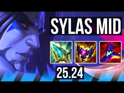 SYLAS vs AKALI (MID) | Good KDA: 12/1/9 | NA Master | 25.24