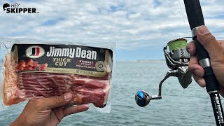 Bacon as Bait!? OLD SCHOOL Fishing Hack!