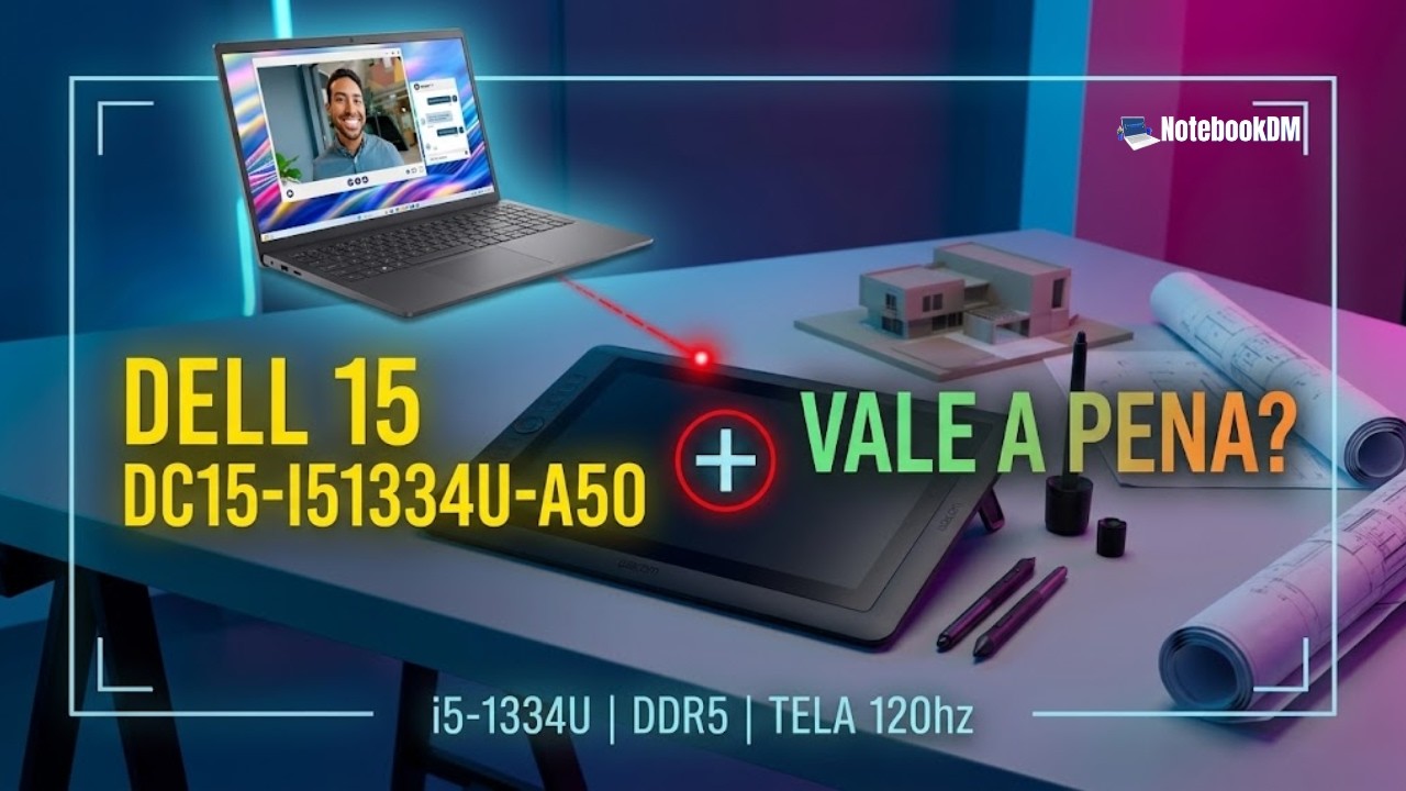 Miniatura da avaliação em vídeo de Notebook Dell 15 I15-I1300-A60P Intel Core i5-1334U