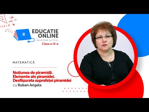 Matematică, Clasa a IX-a, Noțiunea de piramidă. Elemente ale piramidei...