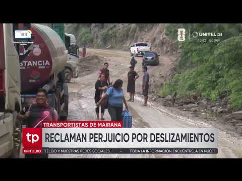 Vehículos quedan parados por el cierre del tramo La Angostura - Samaipata debido a derrumbes