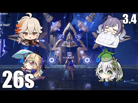 C1 Keqing Aggravate vs Floor 12-3-1 in 26s | ASIMON | 3.4 Spiral Abyss