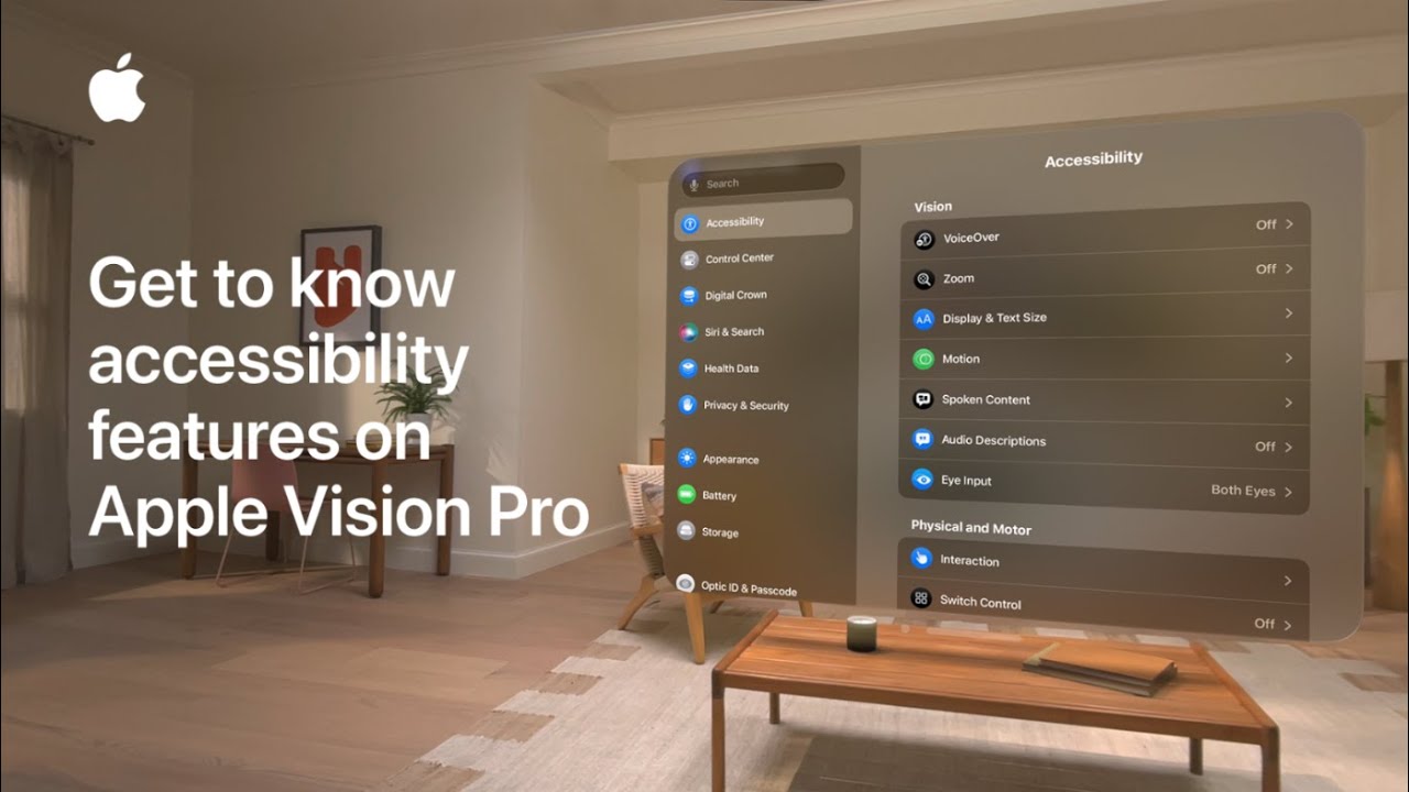 Get to know accessibility features on Apple Vision Pro | Apple Support