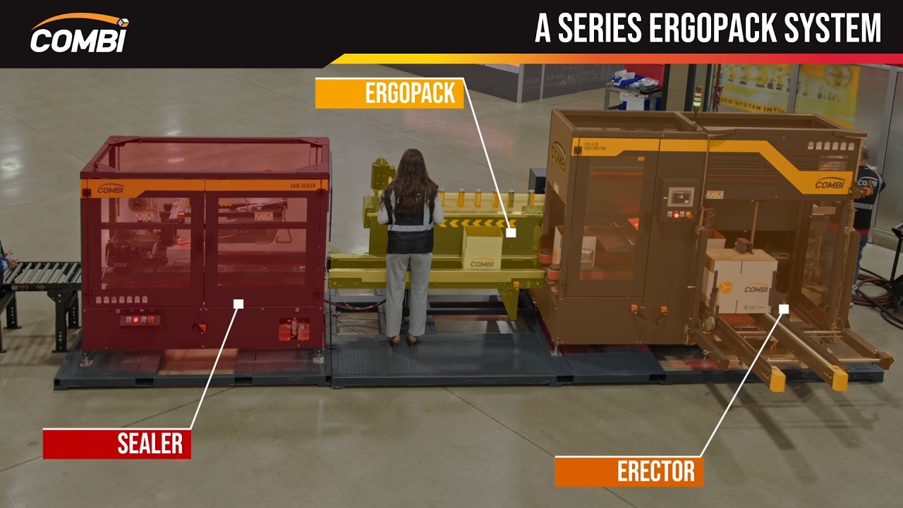 Stop Wasting Labor! Combi’s Ergopack is an All-in-One Case Erector & Case Sealer System