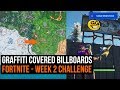 Every graffiti covered billboard in Fortnite - Season 10 week 2 challenge (Prestige)