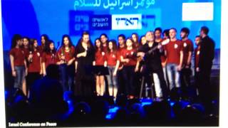 Mira Awad, David Broza and the YMCA Jerusalem Youth Chorus at the Haaretz Conference for Peace