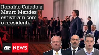 Bolsonaro discursa sobre apoio de governadores; Salles, Motta e Schelp comentam