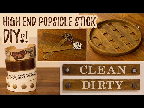 High End Popsicle Stick DIYs | Easy Cheap Craft Stick Crafts