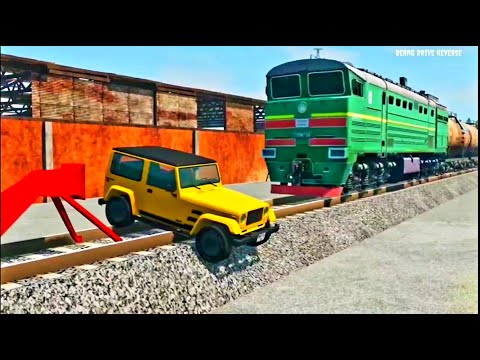 Reverse||Trains vs Car vs End Stop - BeamNG Drive