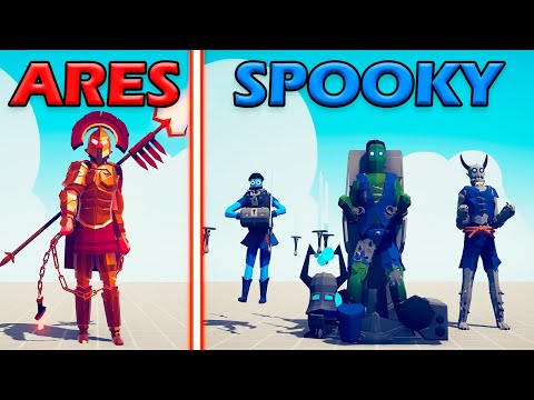 ARES TEAM vs MEGA SPOOKY TEAM - Totally Accurate Battle Simulator | TABS