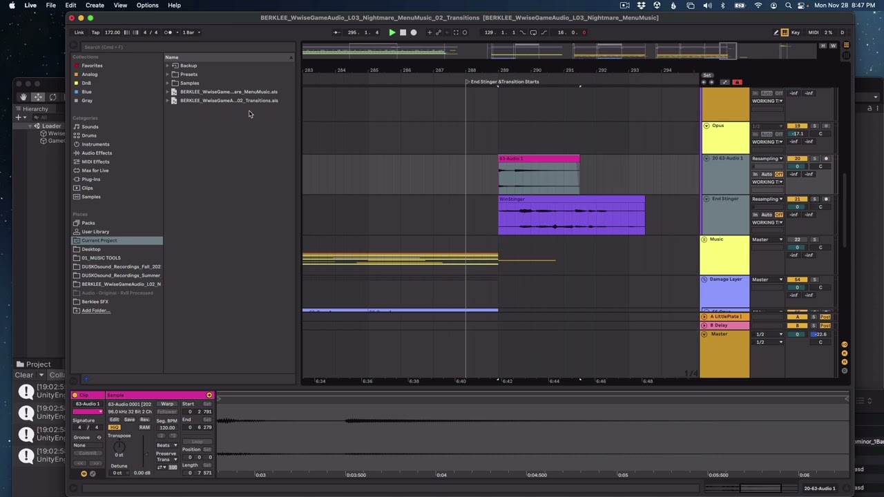 Adaptive game music built in Wwise and Ableton for Unity by DUSKOsound