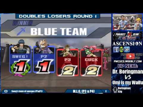 "Ascension 6/18/16" - Sweg's team of savages (Marth & Jiggs/Fox) v. M.L.G. (Zelda&Samus) - Losers R1