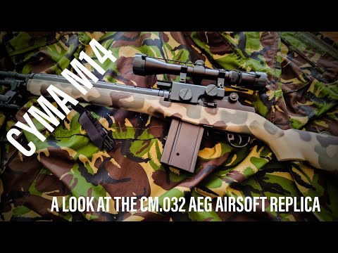 A look around the Cyma CM.032 M14 Airsoft AEG replica. An introduction to an aeg with DMR potential.