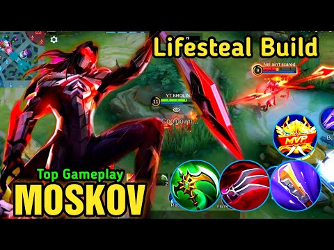 Moskov Insane Lifesteal Best 100% Broken 💓 Build Top 1 Global Moskov ~ Mobile Legends √
