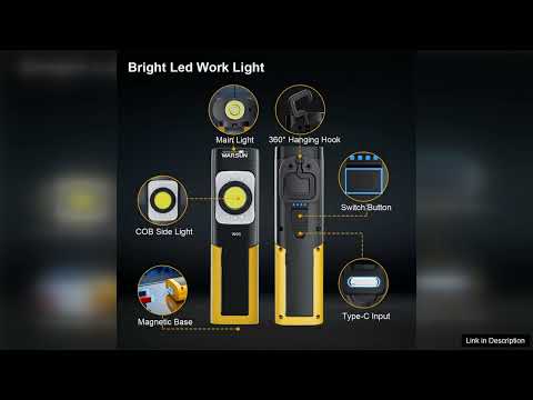 Warsun W05 USB Rechargeable Work Light with Magnetic Base Portable Flashlight Review