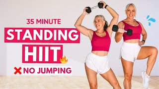 35 Min Standing HIIT Workout | No Jumping + No Repeats