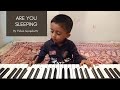 Are You Sleeping 3 Year Old Kid Playing In Piano Keyboard