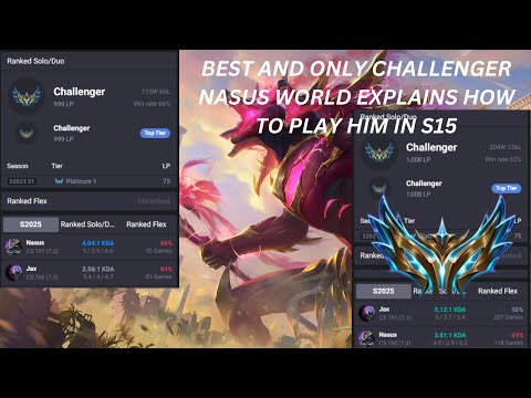 70% wr 1000 lp only Challenger Nasus player in the world explains s15