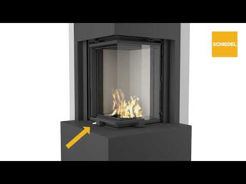 Schiedel KINGFIRE KANTO PODIO: Rohový krb s výsuvnými dvířky | Funkce a ovládání