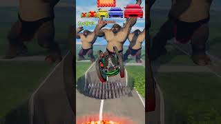🚗🔥 Small to Giant Cars vs lord of the ring Trap! Rainbow Pit, Volcano Pit & Spike Pit Challenge! 🌈🌋⚡
