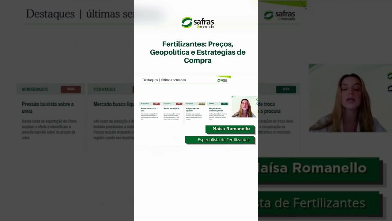 Confira um trecho do 'Conexão Safras' com a especialista de fertilizantes, Maísa Romanello