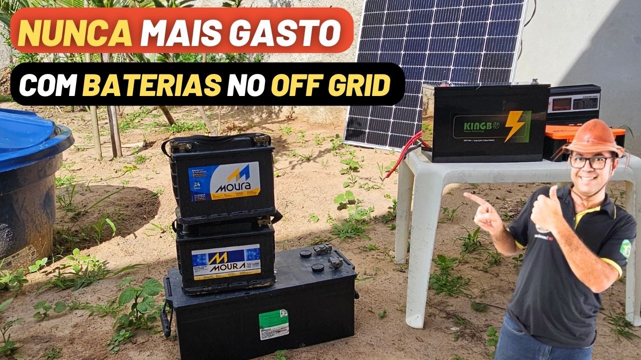 FIM DO GASTO Com 🔋Baterias no ☀️OFF GRID Solar, essa Lifepo4 é para mais de década !